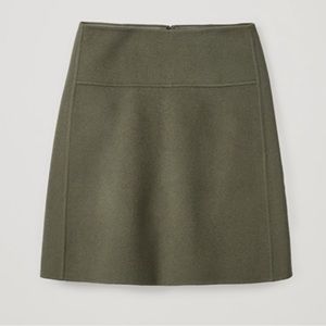 COS Double Face Mini Skirt Khaki Green